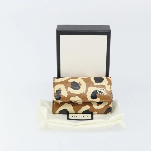 GUCCI Key Case Leather Brown Gold 354499 Auth - Picture 14 of 16